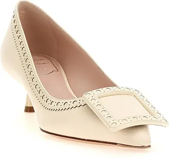 Roger Vivier Womens Pump White Lamb Leather