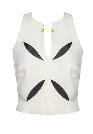 Elisabetta Franchi Top mit zweifarbigem Ausschnitt