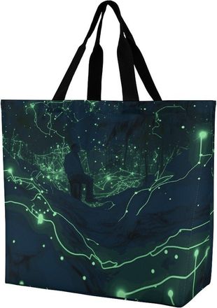 Generic Glow In The Dark Shopper Bag Waterproof Tote Bag Handle Tote Bags For Ladies Travel Casual