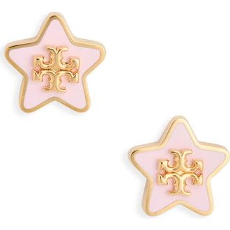 Tory Burch Kira Star Stud Earrings in Tory Gold /Pink Snow at Nordstrom