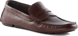 Dune London Mens Brantley - Saddle Driver Loafer - Brown Leather (archived) - Size UK 10