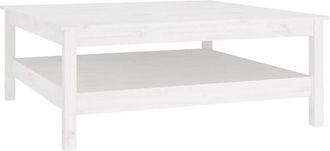 vidaXL Coffee Table White 100x100x40 cm Solid Wood Pine Vidaxl