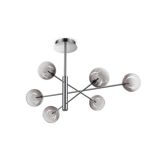 Netlighting Equinoxe 6 Light Multi Arm Pendant Ceiling Light Smoke Grey
