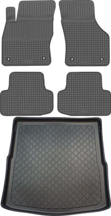 OEM Volkswagen Golf Vii Variant / Kombi De 09.2013 A 06.2020 Set - Alfombrillas De Goma Para Coche + Alfombrilla Para Maletero