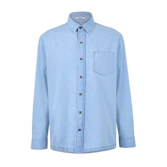 Jack Wills Herenoverhemd van chambray met ruime pasvorm en lange mouwen (Lichte wasbeurt)