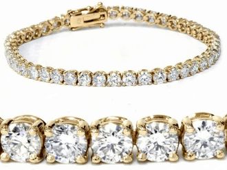 Pompeii3 7Ct TW Round Lab Grown Diamond Womens Tennis Bracelet 14K Yellow Gold 7