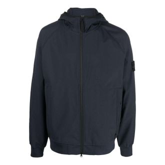 Stone Island Light Soft Shell-R Hooded Jacket Navy 781540927-V0020
