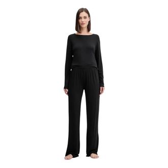 Emporio Armani Pyjamaset van Lyocell en Wol - Dames - Nachtkleding & Lounge - Zwart - Maat: XS Wol