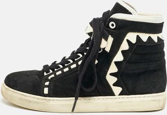 Sophia Webster Monochrome Suede And Patent Leather Riko High Top Sneakers
