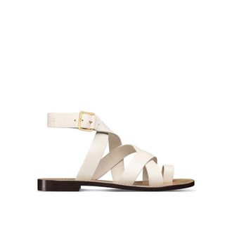Dior White Calfskin Strap-On Womens Sandals