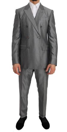 Dolce & Gabbana Black Stretch Crystal Bee Slim Fit Mens Suit