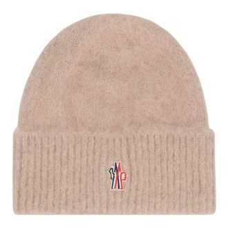 Moncler Beanies, female, Beige, Size: ONE SIZE Alpaca Wool Beanie