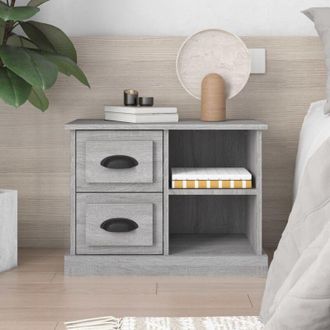 vidaXL Bedside Cabinet Grey Sonoma 60x35.5x45 cm Vidaxl