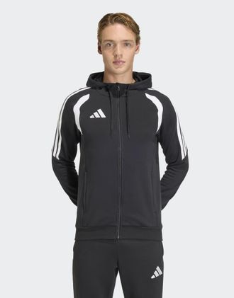 adidas Tiro26 League - Felpa con cappuccio e zip nera e bianca-Nero
