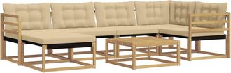 vidaXL Conjunto De Sof&aacute;s De Exterior 7 Uds. Y Beige Vidaxl