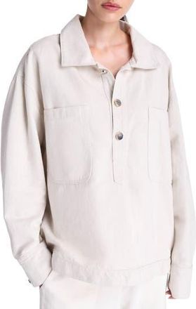 TWP At Ease Stretch Cotton Shirt in Natural at Nordstrom Rack, Size Medium/large