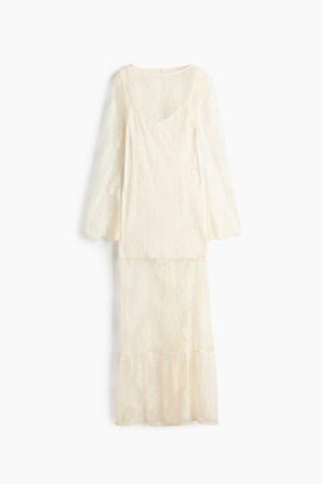 H&M Lace maxi dress in Cream at Nordstrom, Size Xx-Large