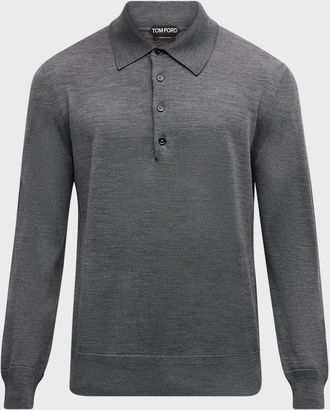 Tom Ford Men & apos;s Fine-Gauge Wool Polo Sweater