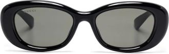 Gucci Occhiali da sole ovali - Nero