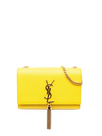 Saint Laurent 2018 Small Grain de Poudre Monogram Kate Tassel crossbody bag - Yellow