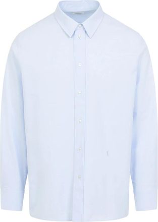 Saint Laurent Shirt - Heren - Zakelijke Overhemden - Blauw - XL - Katoen - Overhemden
