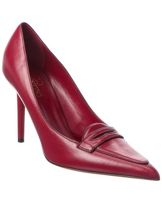 Valentino Capretto 100 Bicolor Leather Loafer Pump