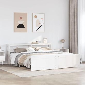 vidaXL Vidaxl - Estructura De Cama Con Cabecero Sin Colch&oacute;n Blanco 200x200 Cm