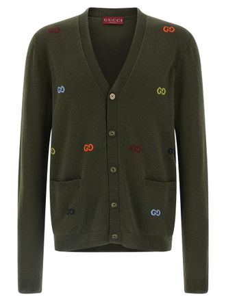 Gucci Mens Gg Intarsia Cardigan