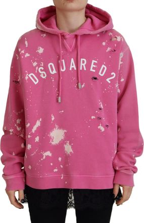 Dsquared2 Dsquared&sup2; Logo Print Cotton Hoodie Sweatshirt Womens Sweater (Pre-Owned)