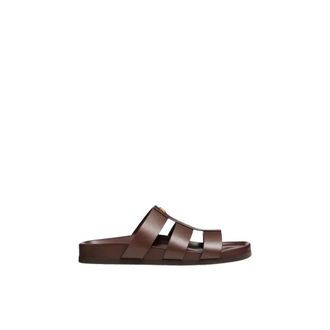 Valentino Garavani Mules Val E26 - Heren - Sandalen - Bruin - 40 EU - Leer - Schoenen