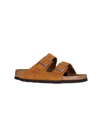 Birkenstock Unisex Sandals Brown Suede Leather