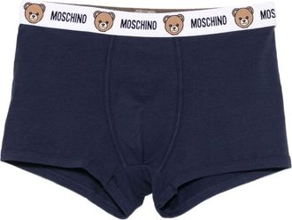 Moschino Bottoms, male, Blue, Size: 2XL Two-pack Logo-waistband Briefs