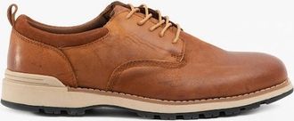 Hush Puppies Mens Hush Puppies DYLAN Mens Leather Derby Shoes Brown - Size: 11