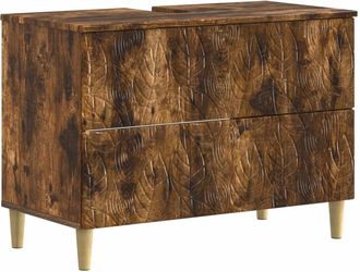vidaXL Mueble De Lavabo Para Ba&ntilde;o Delft Roble Ahumado 82 X 41 X 59 Cm Vidaxl