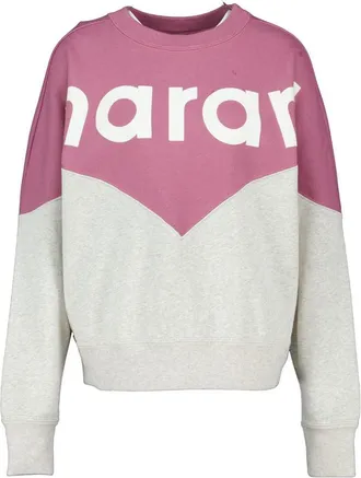 Isabel Marant Womens Color-Block Cotton Sweatshirt Mauve Sweatshirts