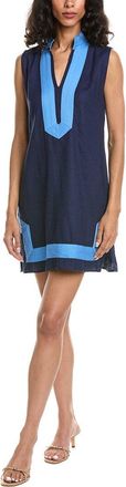 Sail to Sable Contrast Linen-Blend Tunic