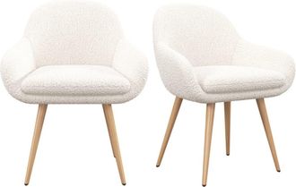 Moloo en tejido rizo Crudo y metal madera (x2)