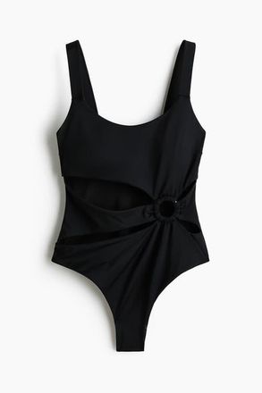 H&M Padded-cup High Leg Swimsuit in Black at Nordstrom, Size X-Small