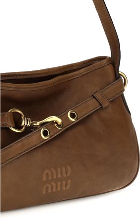 Miu Miu Womens Shoulder Bag Rovere Lambskin Leather
