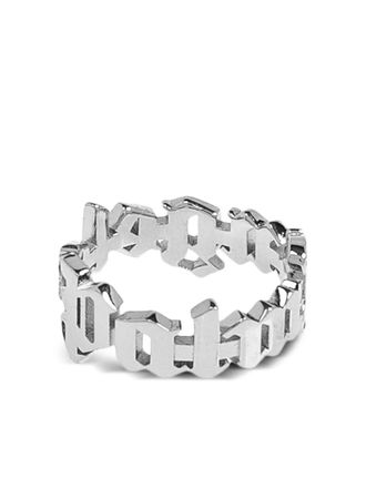 Palm Angels lettered ring - men - Brass - 62 - Silver