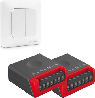 Avidsen Avidsen - Kit Interrupteur Double Sans Fil Et Sans Pile Enocean Avec Module 2 Voies