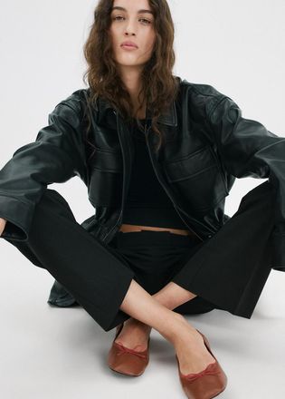 Mango Ballerine fustellate fiocco cognac - Donna - 35 - MANGO