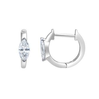 LuvMyJewelry Marquise Muse 14K Gold Lab Grown Diamond Huggies - 1.00 ct in 14K White Gold at Nordstrom