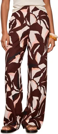 Sanctuary Best Time Wide Leg Pants in Burgundy/coral at Nordstrom, Size X-Large