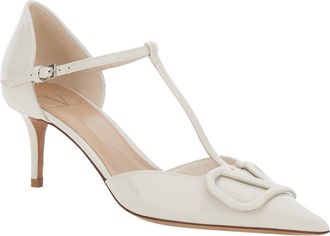 Valentino Garavani Womens Pumps Dorsay White Leather Calfskin