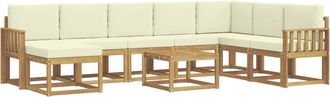 vidaXL Conjunto De Sof&aacute;s De Exterior 9 Uds. Blanco Y Crema Vidaxl