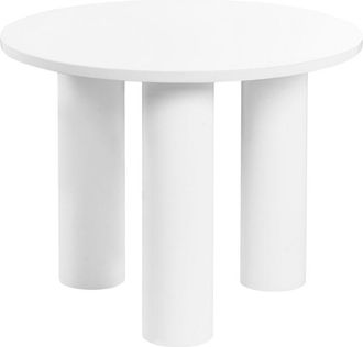 Beliani Mesa de centro redonda decorativa de madera blanca estilo retro sala de estar Senoia