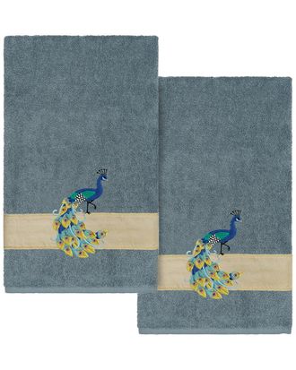 Linum Home Textiles 100% Turkish Cotton Penelope 2Pc Embellished Bath Towel Set