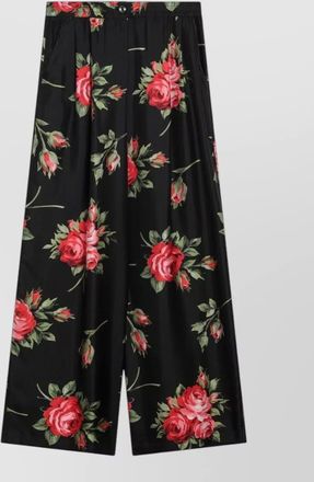 Dolce & Gabbana twill trousers rose bouquet floral print