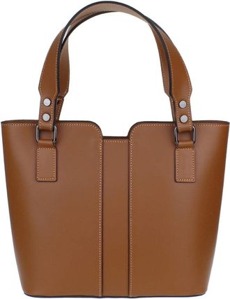 Girly HandBags Womens Plain Italian Genuine Leather Crossbody Tote Bag Small Tan